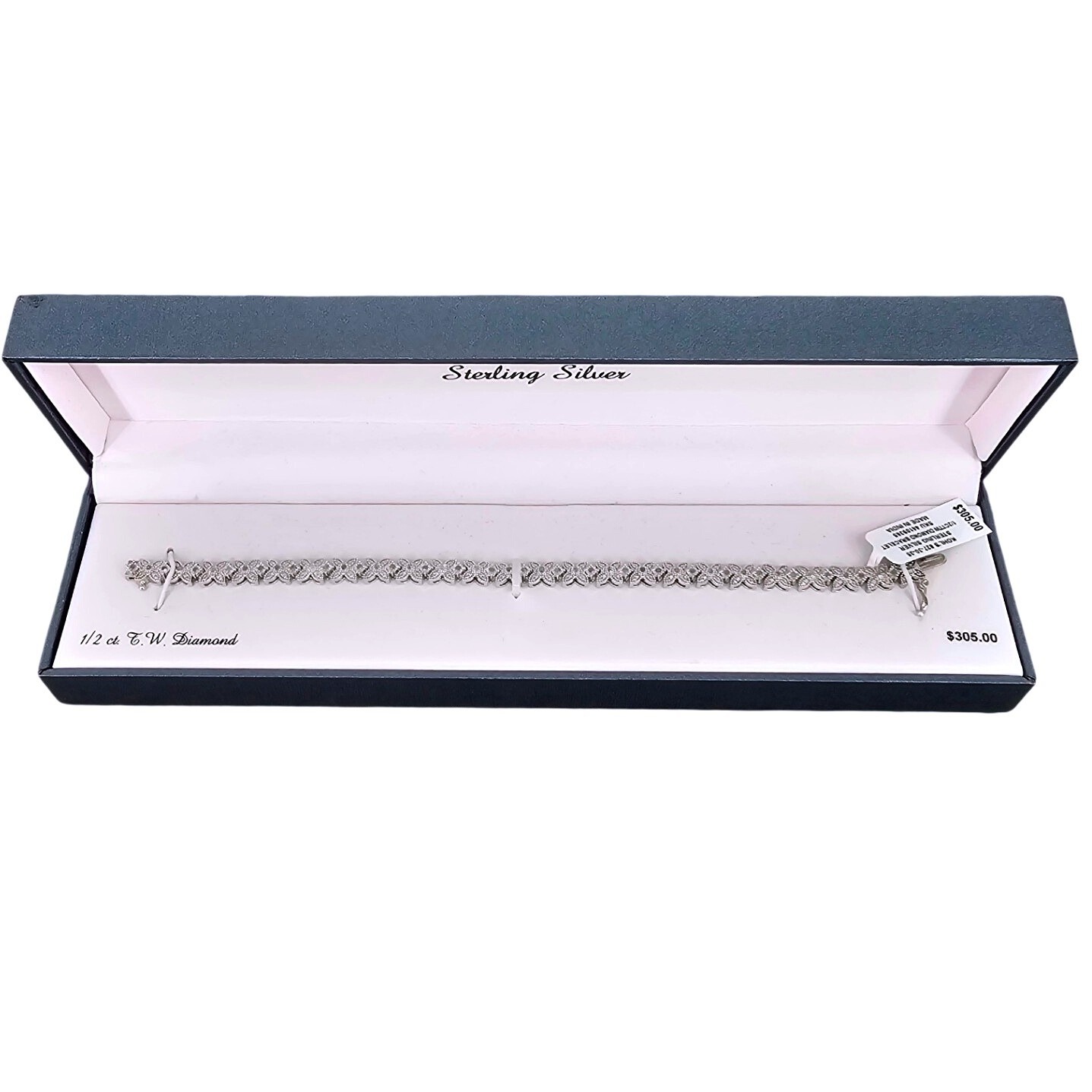 Kohls Sterling Silver 1/2 Ct T.W. Diamond Butterfly Link Tennis Bracelet New